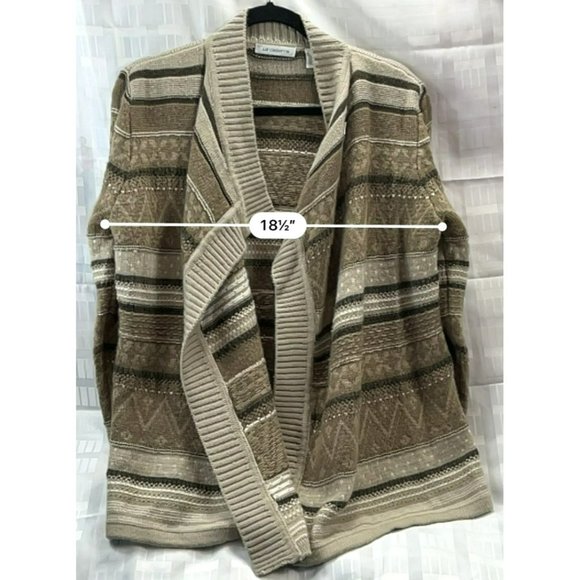 LIZ CLAIRBONE, Women CARDIGAN, long sleeve, COLOR BROWN, SIZE XL - Picture 3 of 13